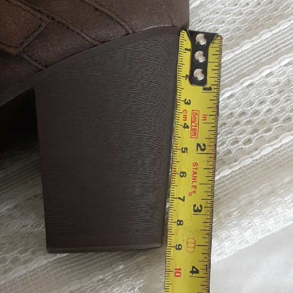 JustFab Dark Brown Heeled Boots with Buckles - Picture 7 of 10